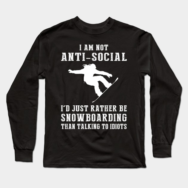 Shredding with a Smile - Embrace the Snowboarding Humor! Long Sleeve T-Shirt by MKGift